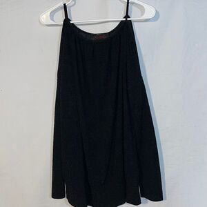 Open shoulder long sleeve black blouse
